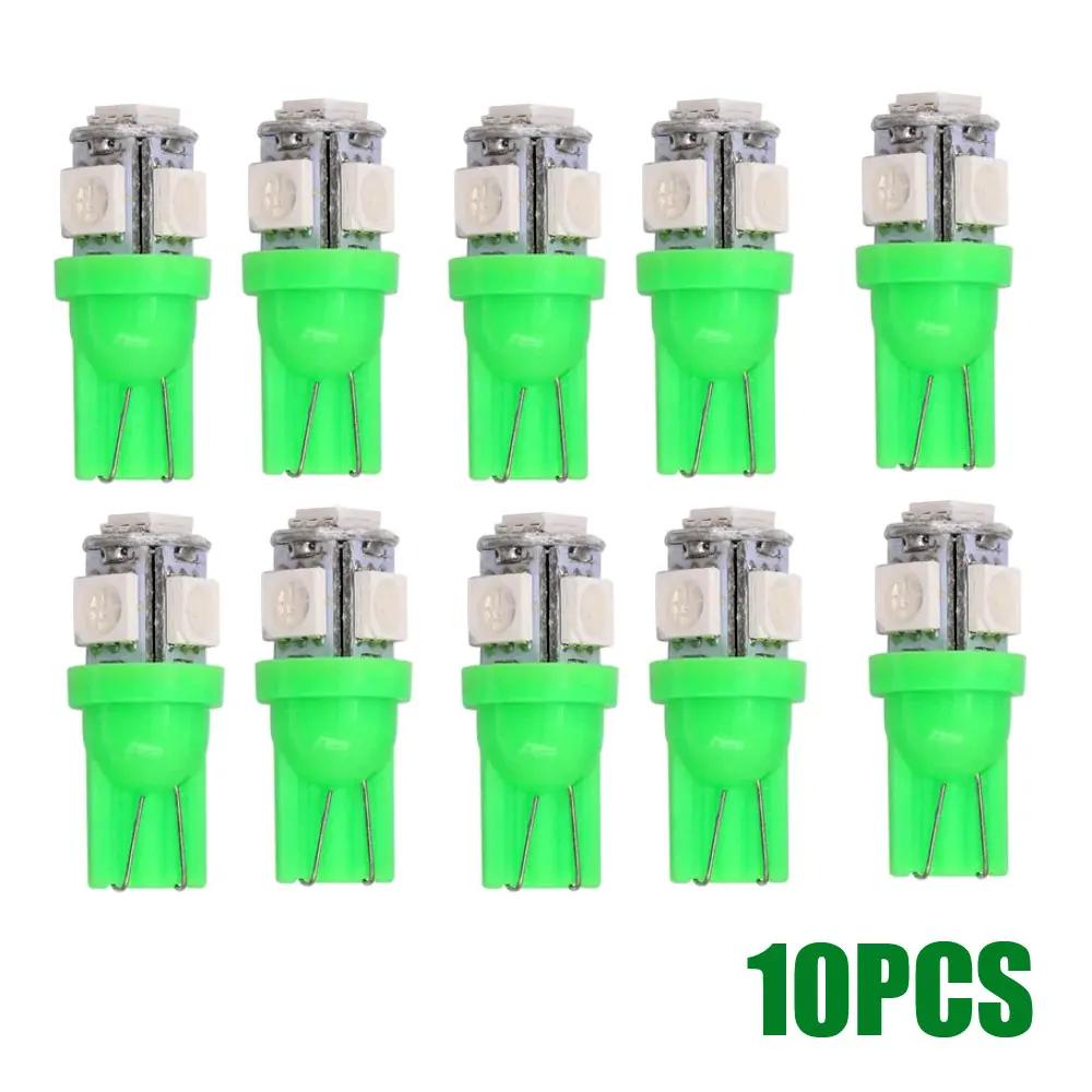 10Pcs Car Wedge Tail Lamp Universal Car T10 158 192 194 168 W5W 5050 SMD 5 LED Light Car Decoration Bulb Auto Light Accessories