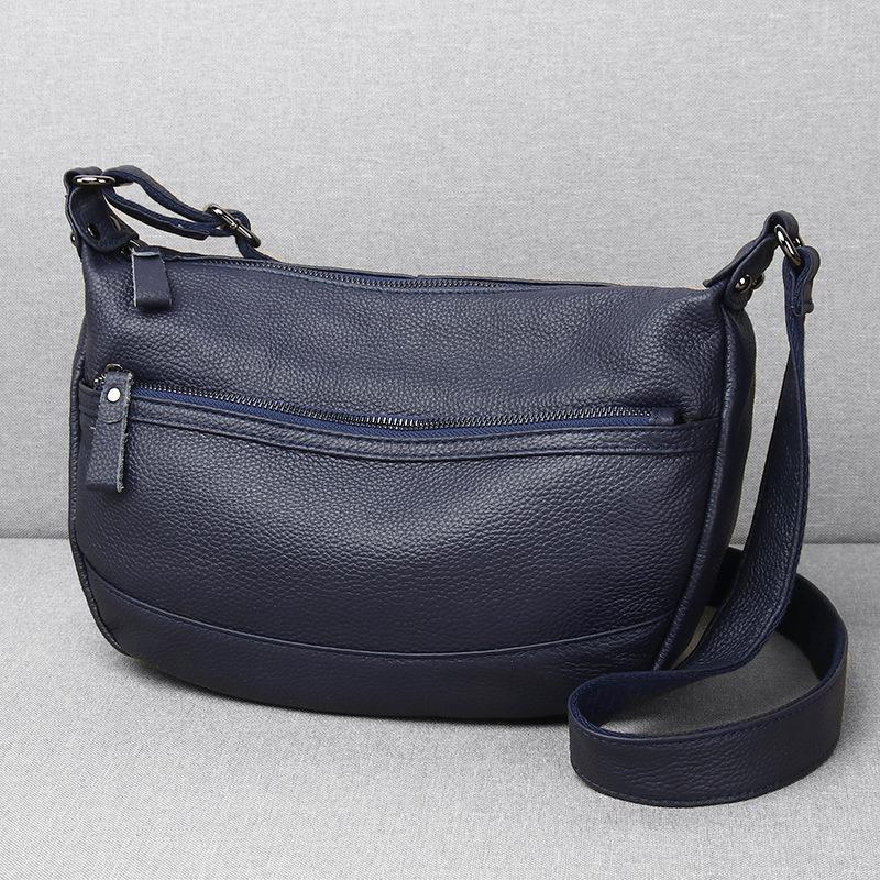 Skórzana Damska Torebka Feiya Ze Skóry Pierwszej Warstwy Krowiej Codzienna Miękka Skóra Torebka dla Kobiety w Średnim Wieku Torba na Ramię Crossbody Torba Półksiężyc