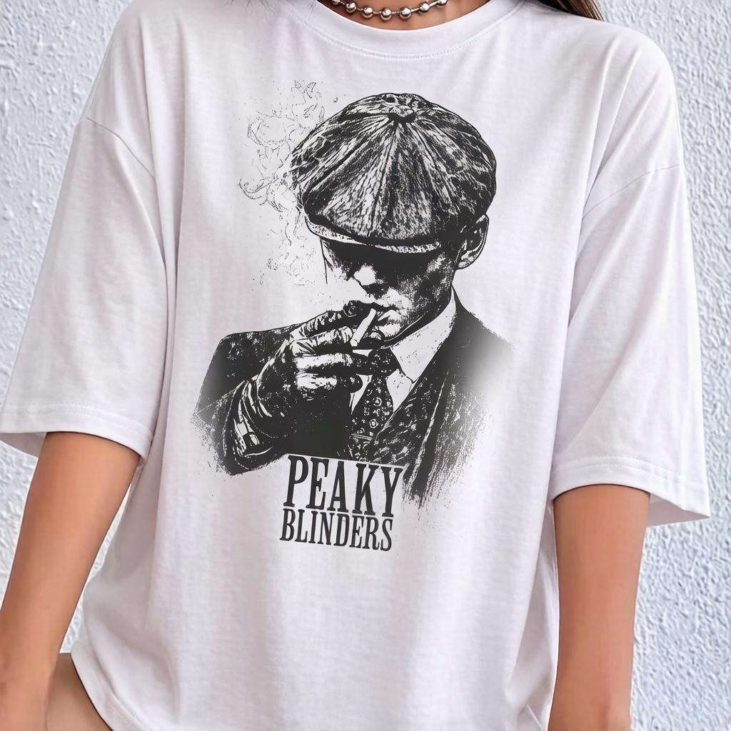 Peaky Blinders Tommy Shelby T-shirts Men Summer Cotton Clothing Casual Fashion Round Neck Short Sleeved