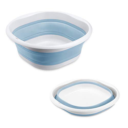 RULAYMAN Folding Wash Basin 9L Blue Soft Water Bucket Nordic Design Bleach Compatible