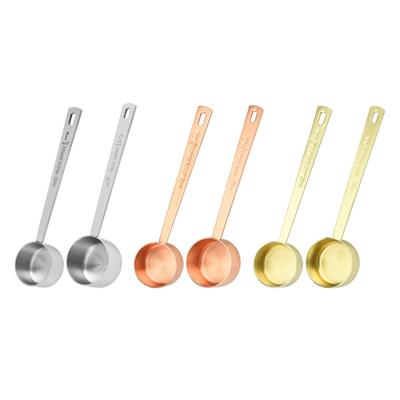 Cuillère à café en acier inoxydable 15ml/30ml Cuillère à mesurer Cuillère à soupe à long manche pour café Lait en poudre Poudre de fruits