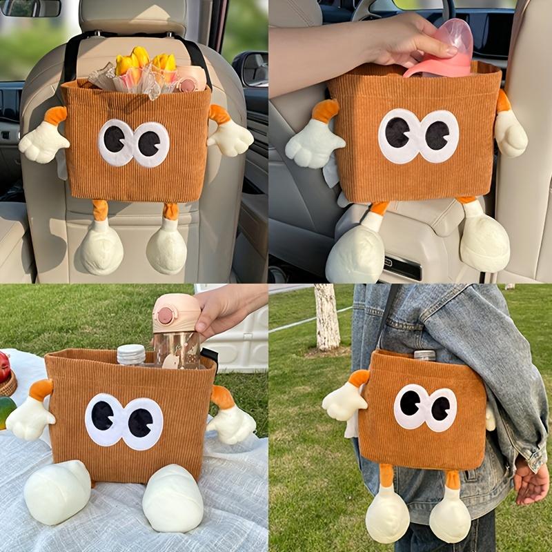 2-in-1 Car Trash Can and Tissue Box, Convenient Umbrella Storage Bucket for Vehicle Organization