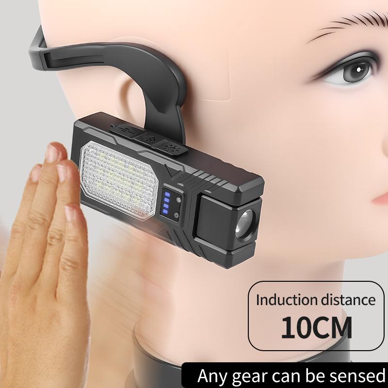 LED Lightweight Ear-hanging Headlight, Ear-hanging Removable Multi-function Dual-switch Induction Strong Light Headlight