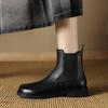 2025 Winter/Autumn Chelsea Boots Genuine Leather Shoes for Women Retro Boots Round Toe Ankle Boots British Style Women Shoes
