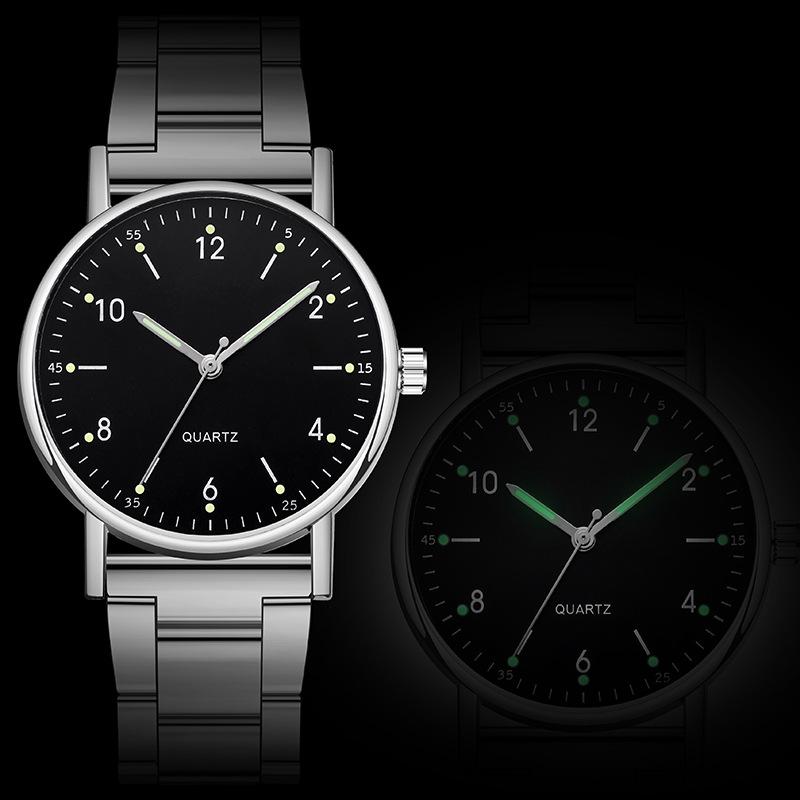 Montre Quartz pour Femme Acier Inoxydable Cadran Lumineux Montre de Loisir Tendance Simple Montre-Bracelet Quartz Reloj Mujer Montre Femmes