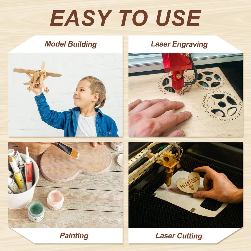 3/5/8/10pcs Basswood Sheet Thin Unfinished Wood Plywood Boards DIY Bass Wood Sheets Painting Crafts Laser Cutting Engraving