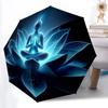 1pcBuddha Meditation Lotus Automatic Folding Umbrella with 8 Bones, Portable 3-Fold Collapsible Compact Design On-the-Go Essential, Casual O