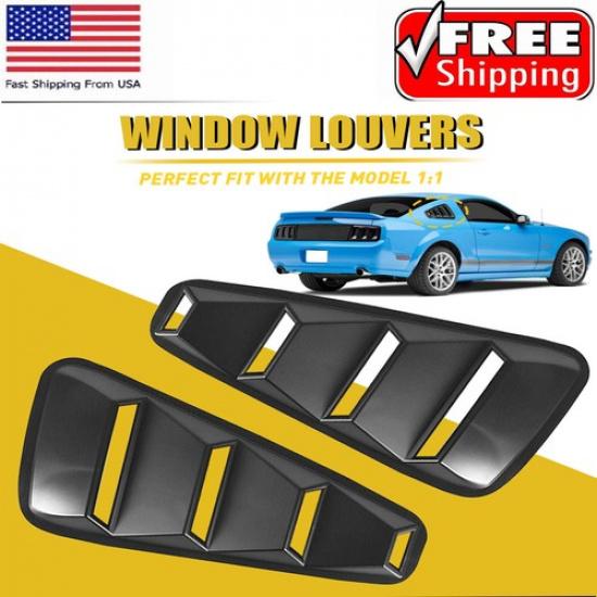 2Pcs/Set Quarter Side Window Louvers Sun Cover Shade for Ford Mustang 2005-2014