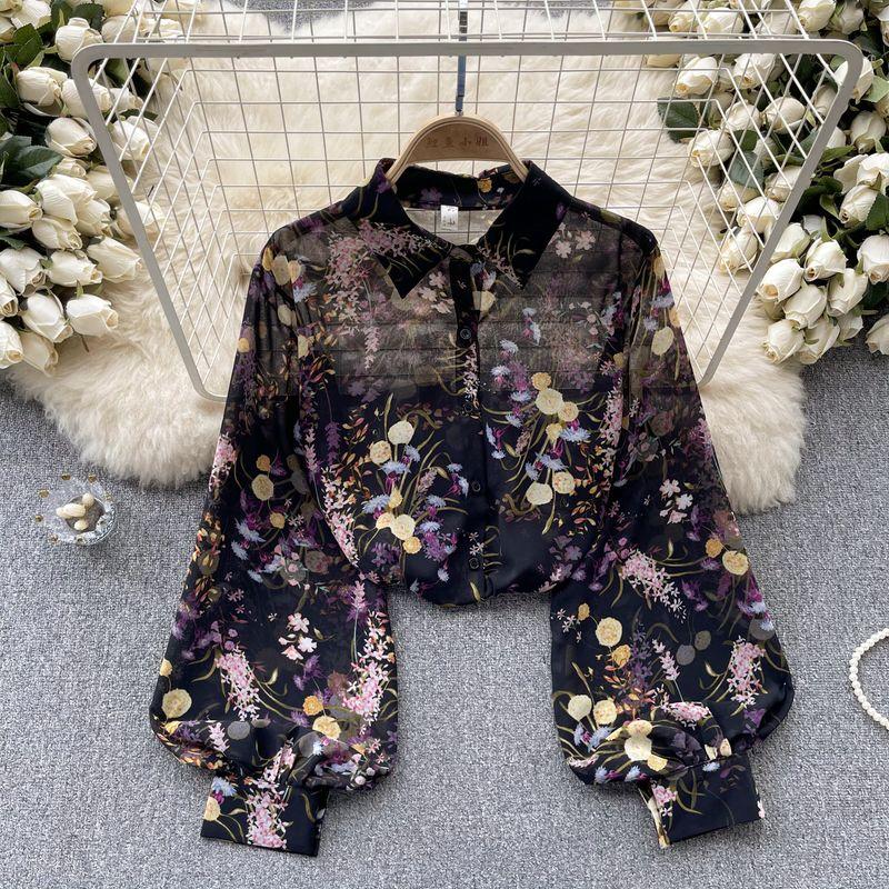 

Fashion Ins Micro Transparent Loose Chic Tops Shirt Color 2 One size