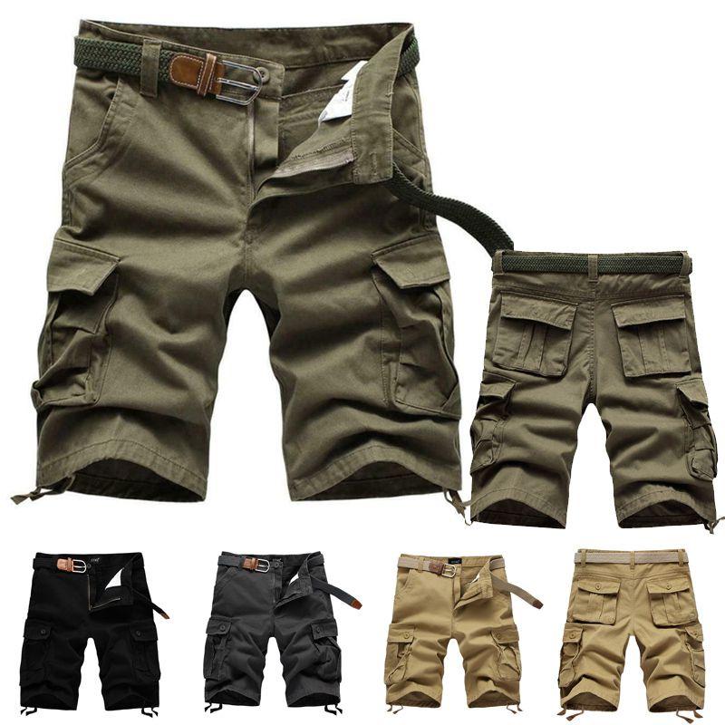 Durable Men's Combat Military Camo Cargo Shorts With Multiple Pockets For Summer