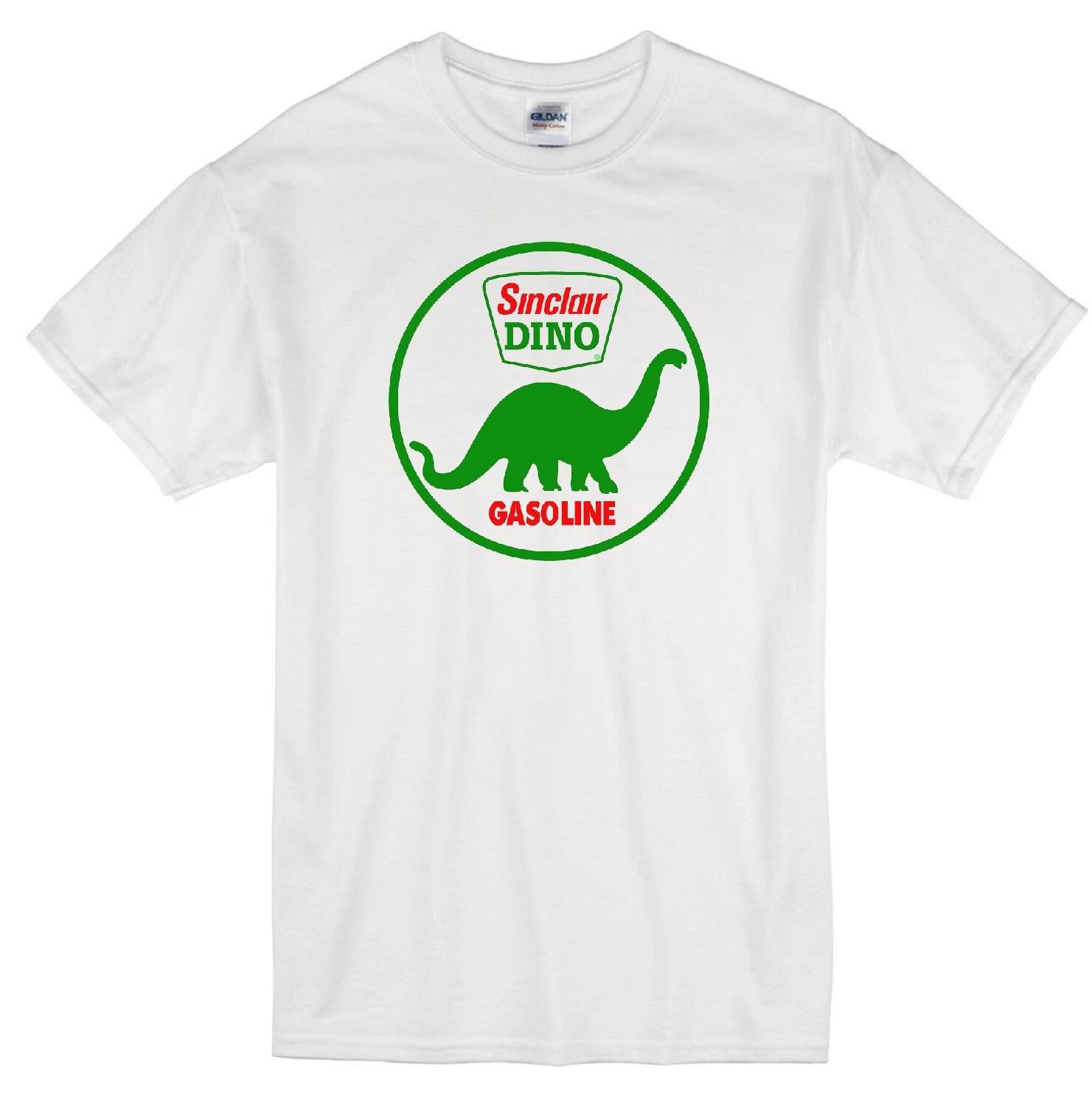 DINO SINCLAIR MOTOR OIL GASOLINE STATION RETRO DINOSAUR LOGO WHITE T-shirt XL