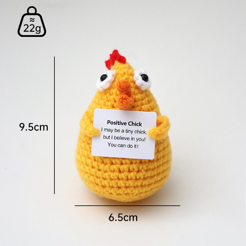 Positive Crochet Dog Doll With Affirmation Card Home Room Decoration Funny Handmade Plush Wool Doll Ornaments Christmas Gifts