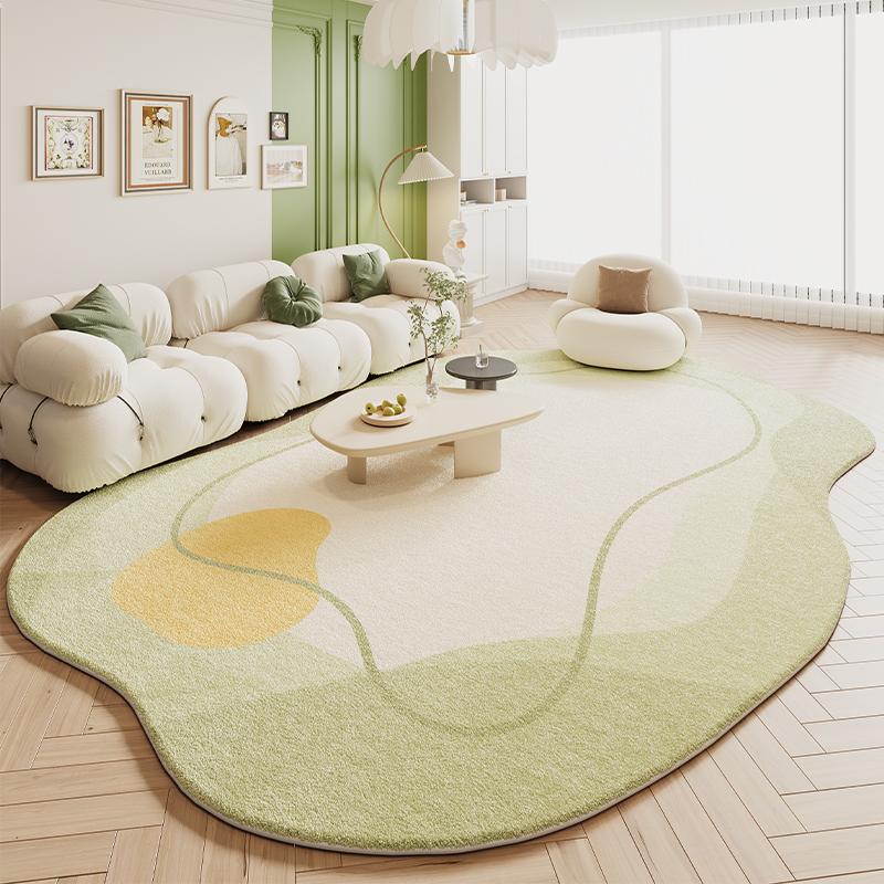 Green Carpet Living Room Shaped Cream Style  New Plush Irregular Bedroom Bedside Floor Mats Home Decoration
