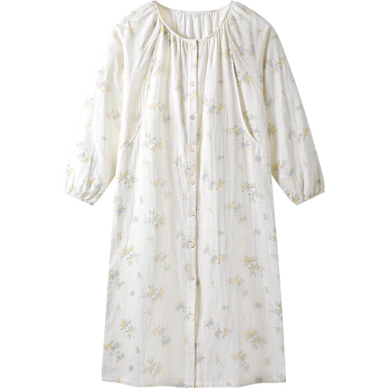 

YEEHOO A-Class Maternity Double-Layer Cotton Nightdress XL