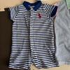 Used Ralph Lauren Baby Romper Polo Bear Hat Cap