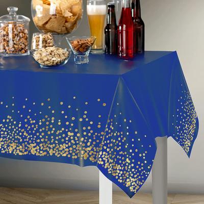 Toalha de mesa descartável à prova de óleo, à prova d'água, resistente a rasgos, resistente a manchas, cor brilhante, bolinhas douradas, capa de mesa, lembrancinha de festa