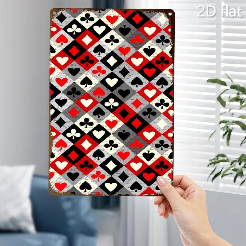 Металлический постер с игральной картой, Декор для стен казино 20x30см
