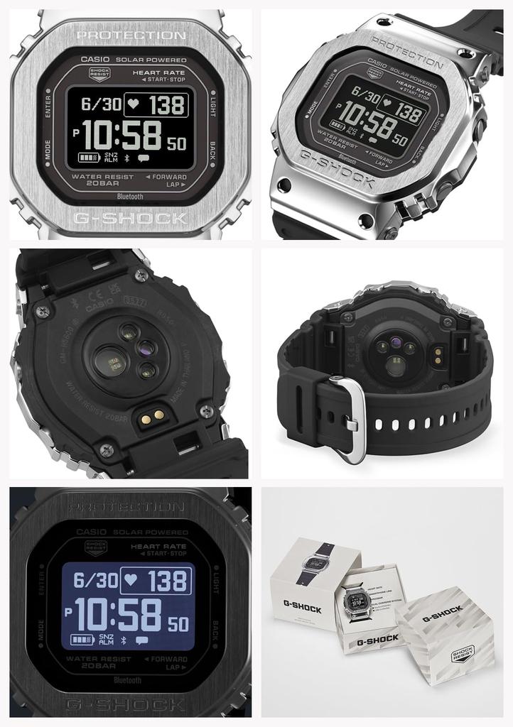 Watch with Heart Rate and Environmentally Friendly Silver [Casio] G-Shock G-SQUAD Monitor, Bluetooth, Materials, GM-H5600-1JR, Men's,