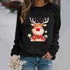 eBay Christmas, printed long-sleeved crew neck sweater for women
