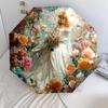 0106 Flower Maiden  pattern, automatic folding umbrella, portable and foldable design, 8 ribs, a Christmas or birthday gift.
