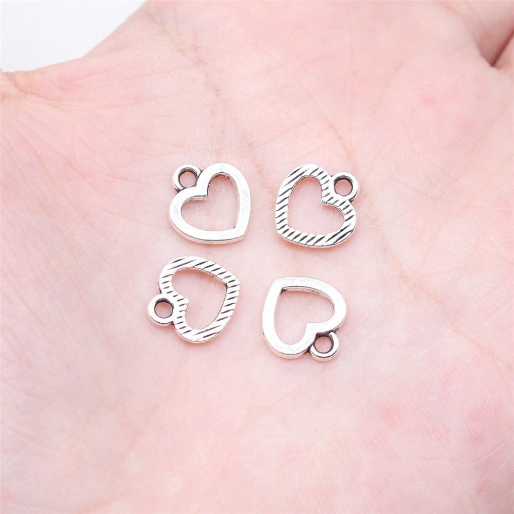 Charms Openwork Heart Pendants Vintage Jewelry Supplies QC068