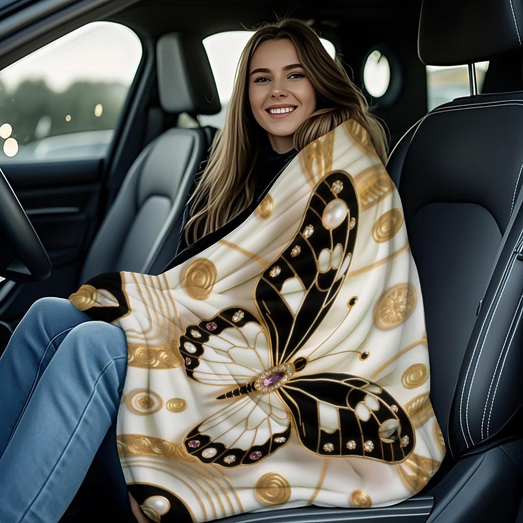 1PC Modern Luxury&Healing Art Bundle Blanket Warm Cozy Portable Flannel Blanket for Home Camping Travel Gift for Girls Boys