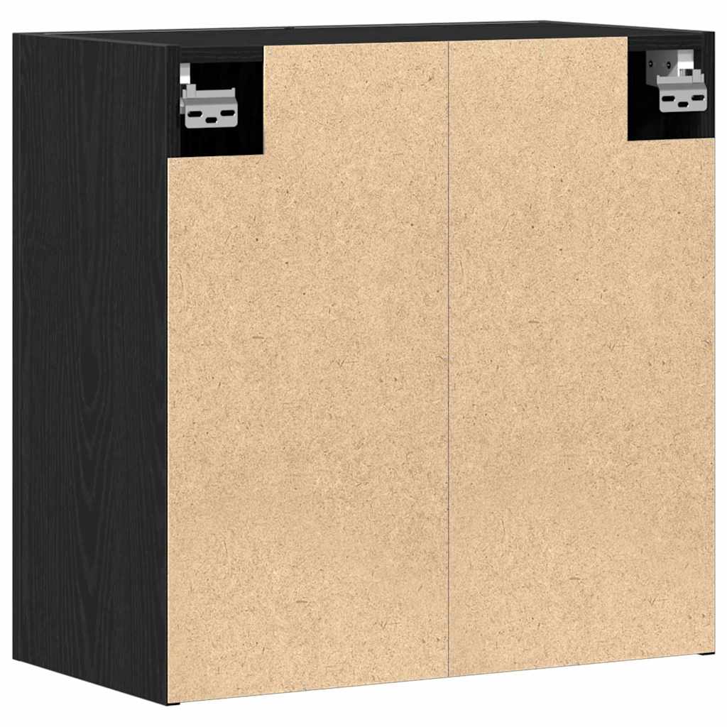 Wall Mounted Cabinet Black Oak Effect 60 x 31 x 60 cm