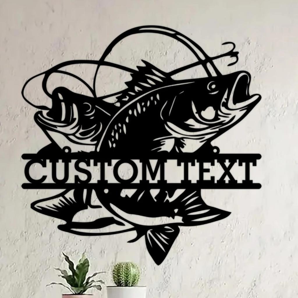 Custom Detachable Reusable Matte Metal Art Wall Decor Double Fish Pattern Mural Ornament