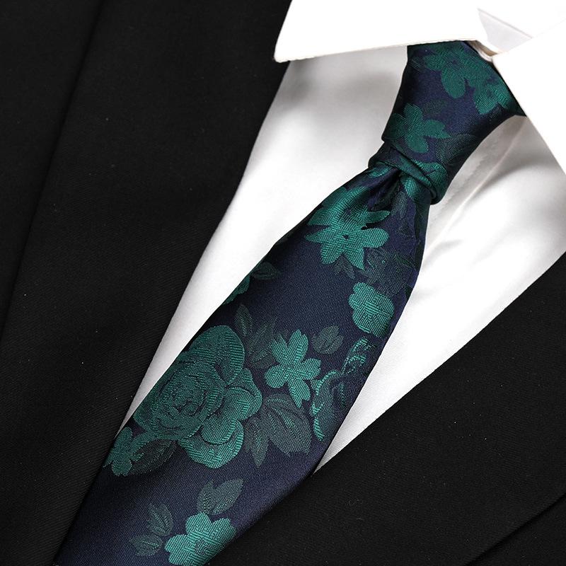 Hong Kong Style Retro Work Professional Tie Men'S Formal Wear Korean Version Of British Business 8Cm Hand-Made Pattern Student Clothing Trend