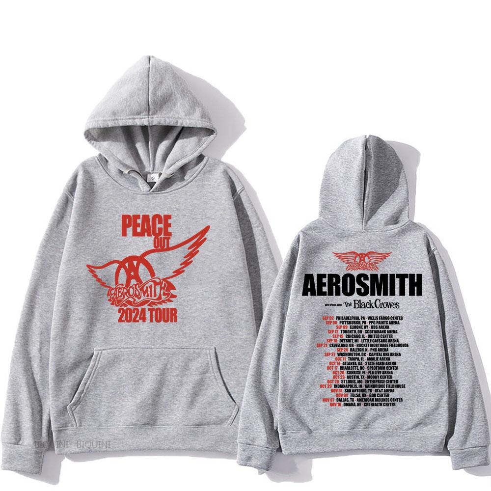 Unisex Kapuzenpullover Sweatshirt mit Tasche Rockband Aerosmith Streetwear Peace Out Farewell TOUR Trendig Klassisch Schlicht Langarm