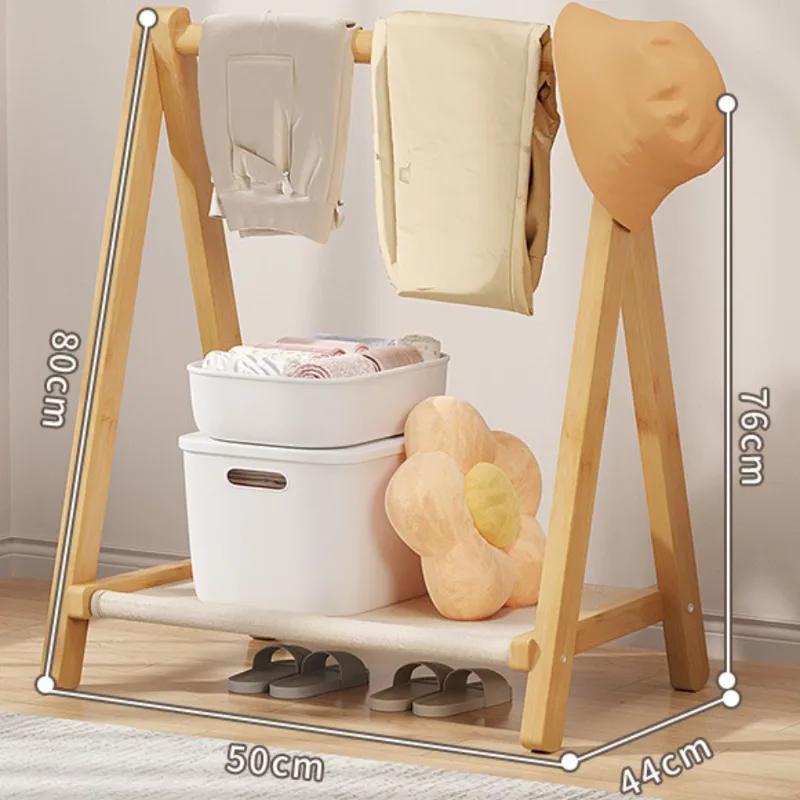 Floor Folding Clothes Hanger Bathroom Hanger Towel Rack Home Multifunction Practical Simple Moistureproof Coat Storage Shelves