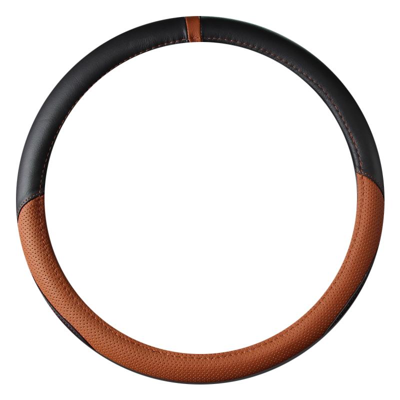 Sport Genuine Leather Steering Wheel Cover 38CM Fit VW Sagitar MAGOTAN GOLF GTI POLO JETTA SANTANA PASSAT TIGUAN TOURAN TOUAREG