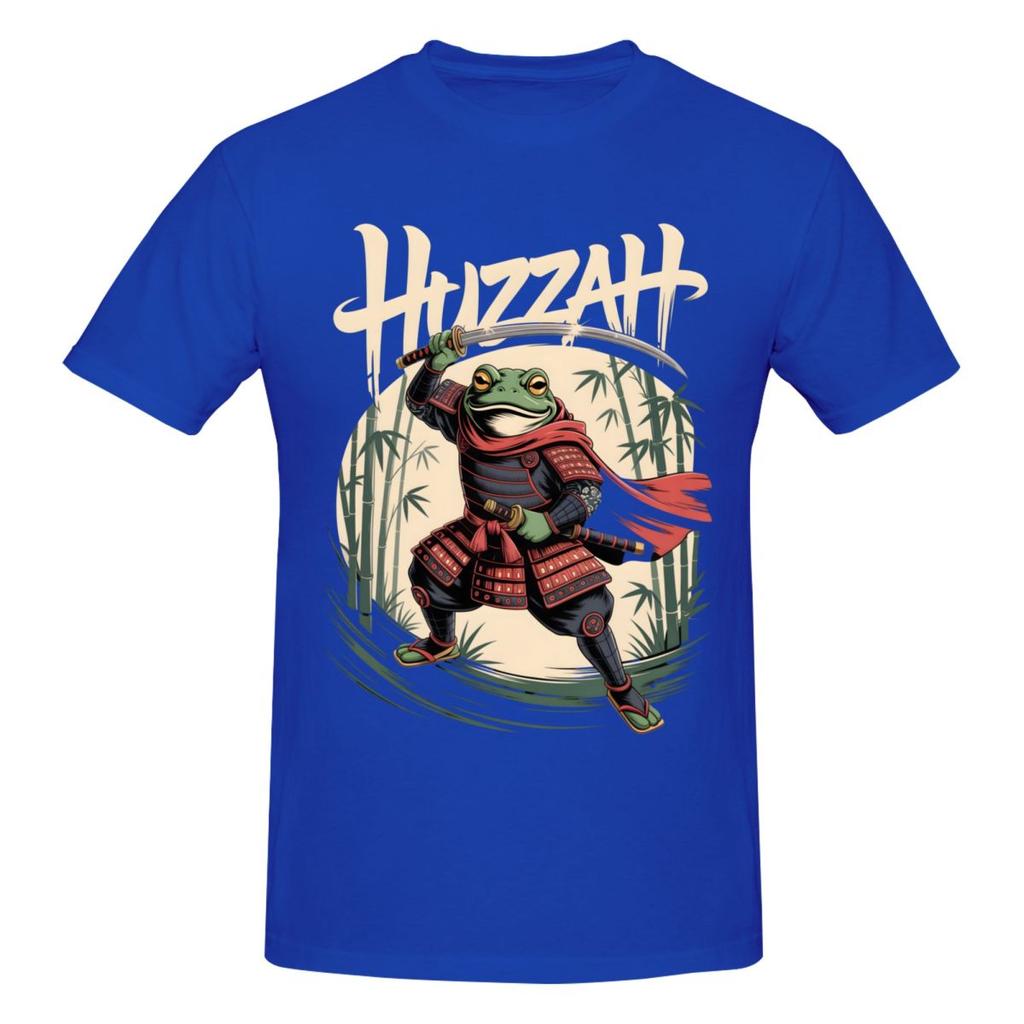 Unisex Huzzah Frog Samurai Trendy T Shirt Vintage Cotton T Shirts For Unisex