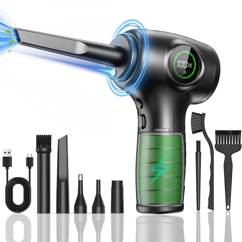 Industrial blower Handheld Rechargeable Vacuum Cleaner and Home Portable Dual Purpose Hair Dryer Compressor Gun with LED Display