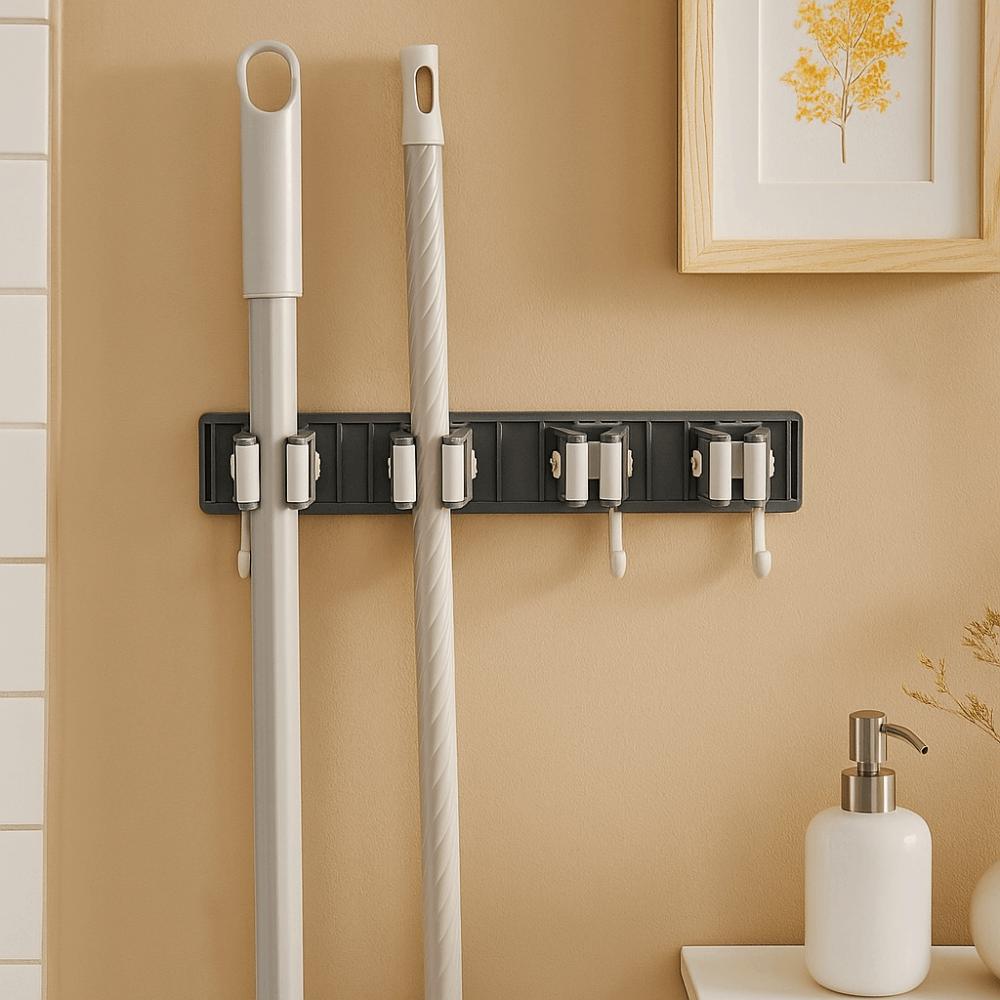 Clip Design Mop Holder Multi-Purpose Mop Broom Organizer Rack Wall Mounted Mop Clip  Kitchen