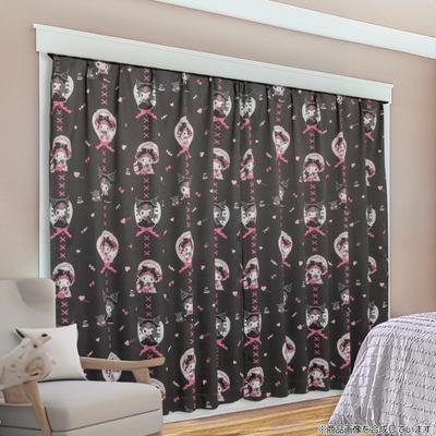 My Melody Kuromi Blackout and 100 X Set of Character & Heat-Shielding Curtains, 135cm, 2, Washable, SB-685-S