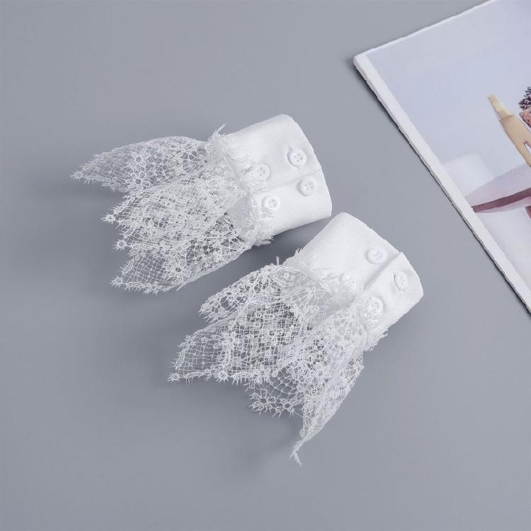 Lace Flower Arm Sleeves Detachable Sleeves Wrist Cuffs Extension Arm Covers for Women Daily Outfit Formal Event Armwear