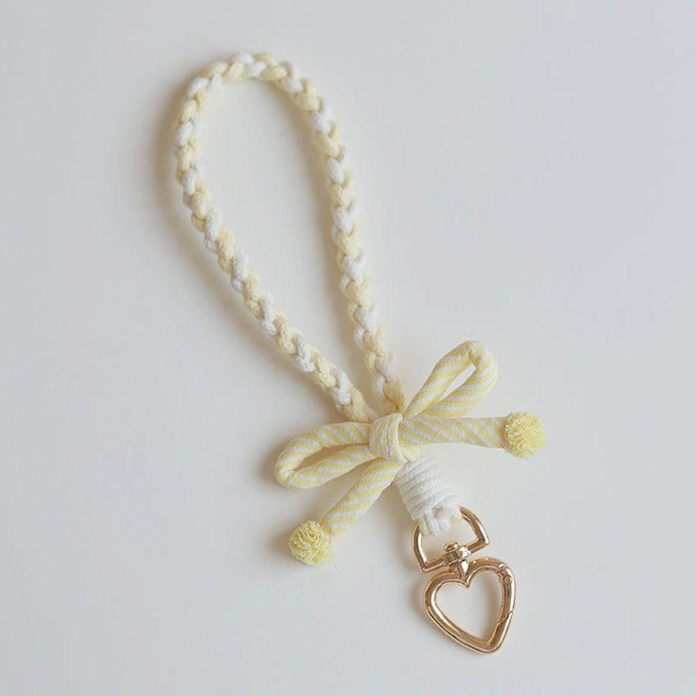 Handmade Bowknot Phone Lanyard Anti-lost Weaving Phone Wrist Strap  Phone Accessories