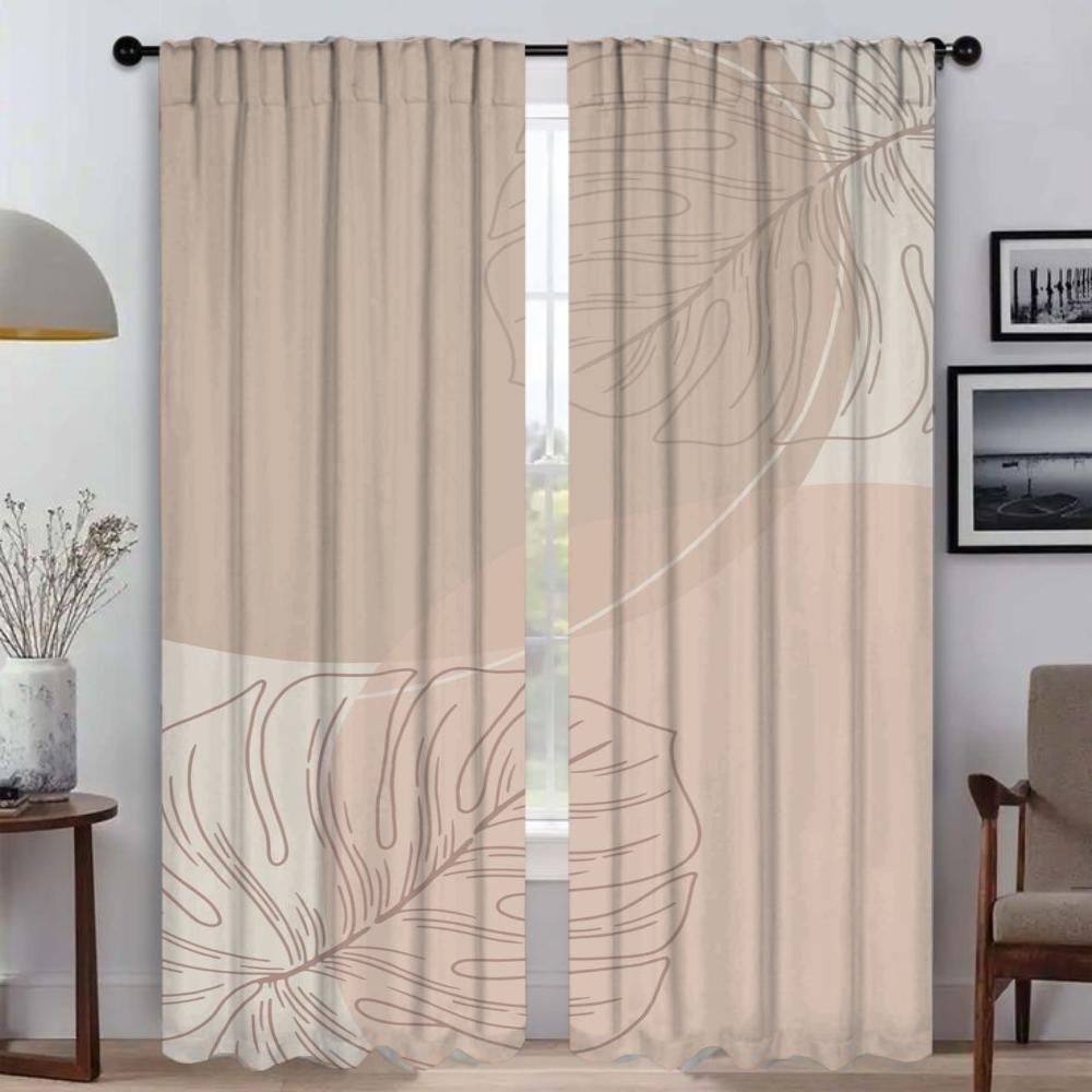 Schlichter Stil Pflanzen Verdunkelungsvorhang für Zimmer 2 Paneele Moderne Wohnzimmergardinen Raumteiler Halloween Dekoration Jalousien Küche