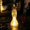 Mysterious Gothic Interior Decor Skeleton Witch Resin Figurine, LED Light Up Statue, Spooky Bohemian Style Home Accents Dark Fantasy Ornament
