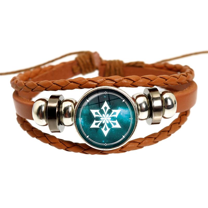 Genshin Impact Spiel Cosplay Requisite Auge Gottes Wasser Wind Donner Feuer Gestein Eis Element Lila Armband Schmuck Fans Geschenk