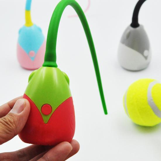 Automatic Silicone Tail Teaser Toy Electronic Interactive Cat Wand Toy Rechargeable Kitten Exercise Toy for Indoor Cats