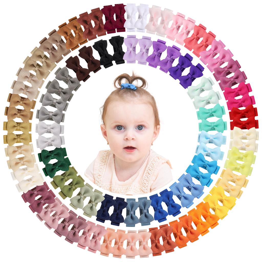 20/30/40pcs 1.2'' Ribbon Mini Hair Bows Clips for Baby Girls Cute Handmade Bowknot Hairpins Headwear Toddlers Hair Accessories