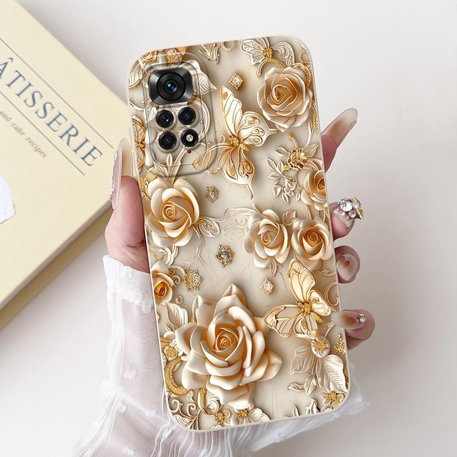 Case For Xiaomi Redmi Note 11 11s 11 Pro Pro+ 4G 5G Phone Case Note 11T Soft Silicone Funda Women Fashion Flower Printed Cover