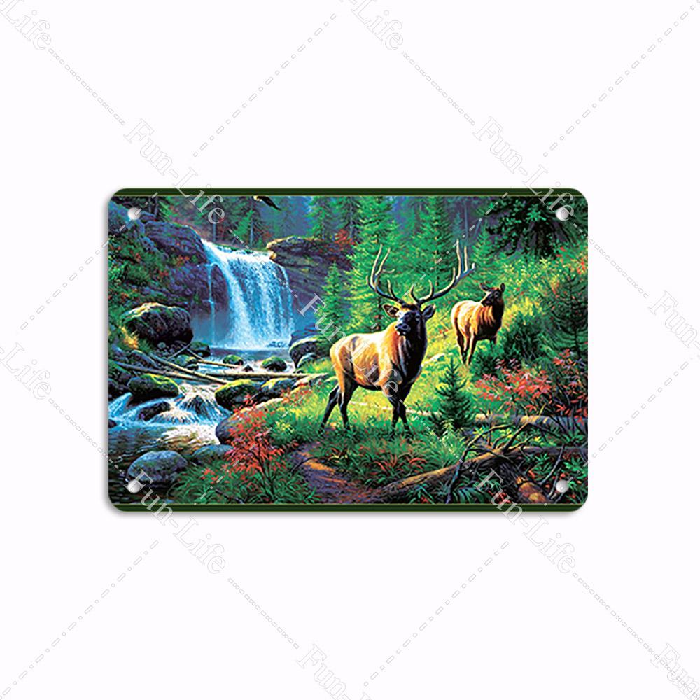 Forest Plate Poster Bird Vintage Home Decor Colorful Tree Retro Metal Tin Signs Pub Car Garage Wall Art Home Decor 20x30cm