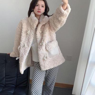 Winter Casual Thick Warm Faux Fur Coats Female Elegant Pocket Soft Lamb Fur Coats SolidOvercoat Fluffy Cozy Loose Outerwear