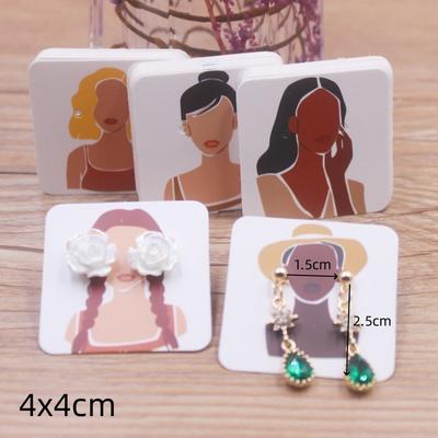 100 Stück 4 x 4 cm neue luxuriöse Schmuck Perlmuttpapier Display Ohrringkarten, Ohrringe, Ohrring Verpackung Etikettenkarten