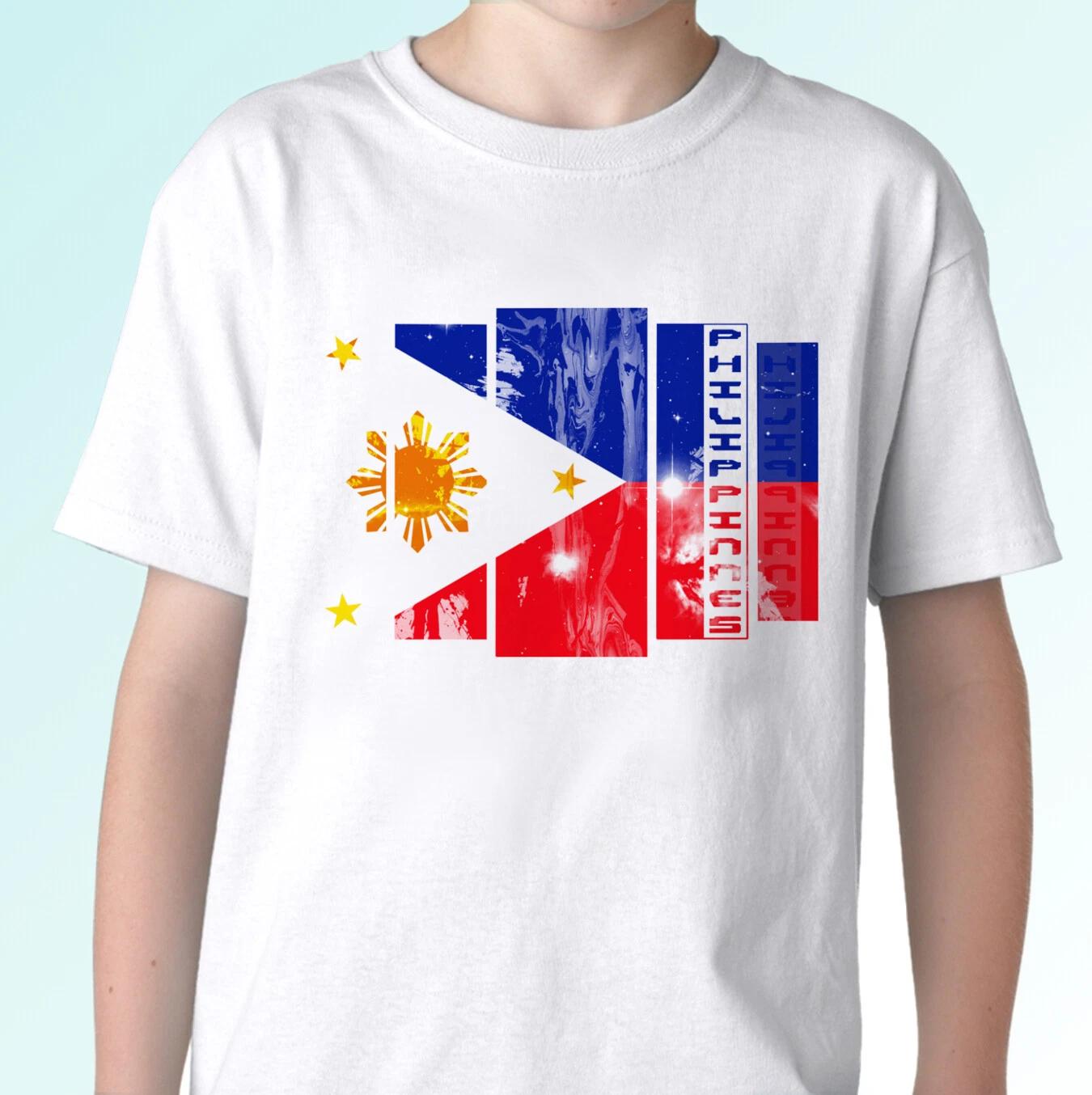 

Philippines flag white kids boys T-Shirt filipino holiday top art s s kids sizes 100