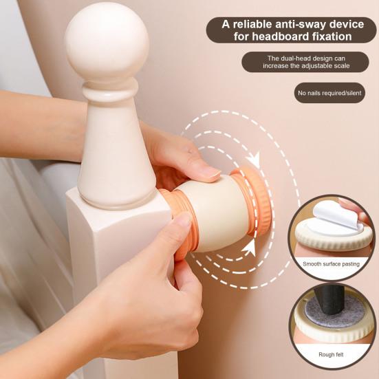 

2Pcs Headboard Stopper Adjustable Furniture Couch Sofa Headboard Wall Bumper Protector Noise Reduction Threaded Bed Frame Anti-Shake Tool помаранчевий