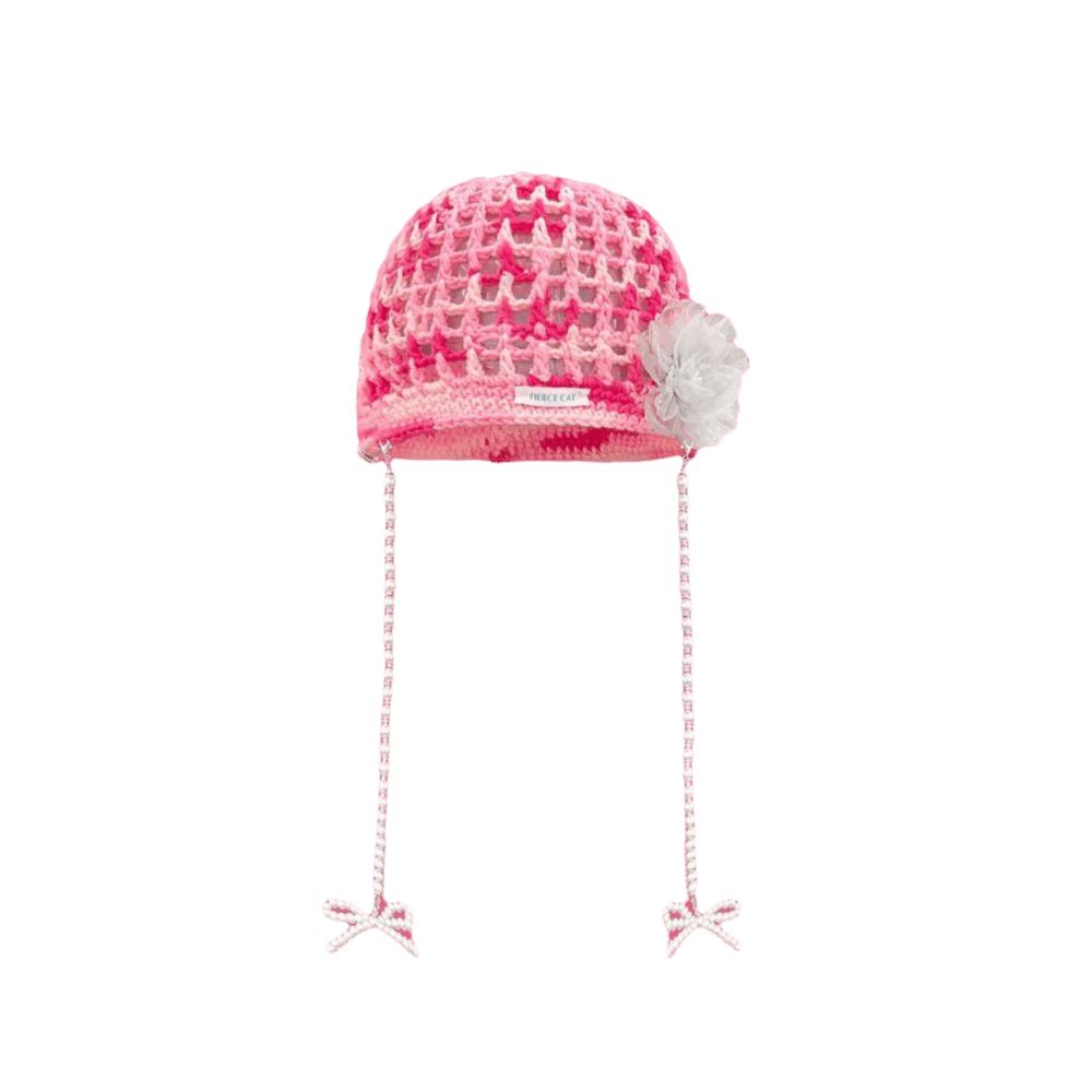 

Hollow Flower Pullover Cap Dopamine Color Bow Pearl Beanie Cap Apparel Accessories розовый